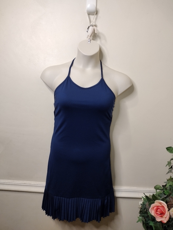 Inphorm Dresses & Skirts - Inphorm Navy Pleated Hem Halter Style Tennis/Pickleball Dress